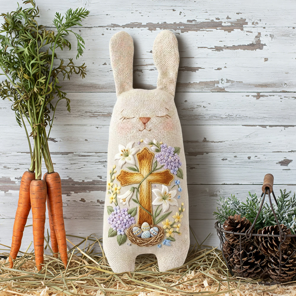 Rubbyoo Bunny Toy Embroidery Kit - Easter Cross And Lily | Festive Diy | Perfect Holiday Keepsake - image 8