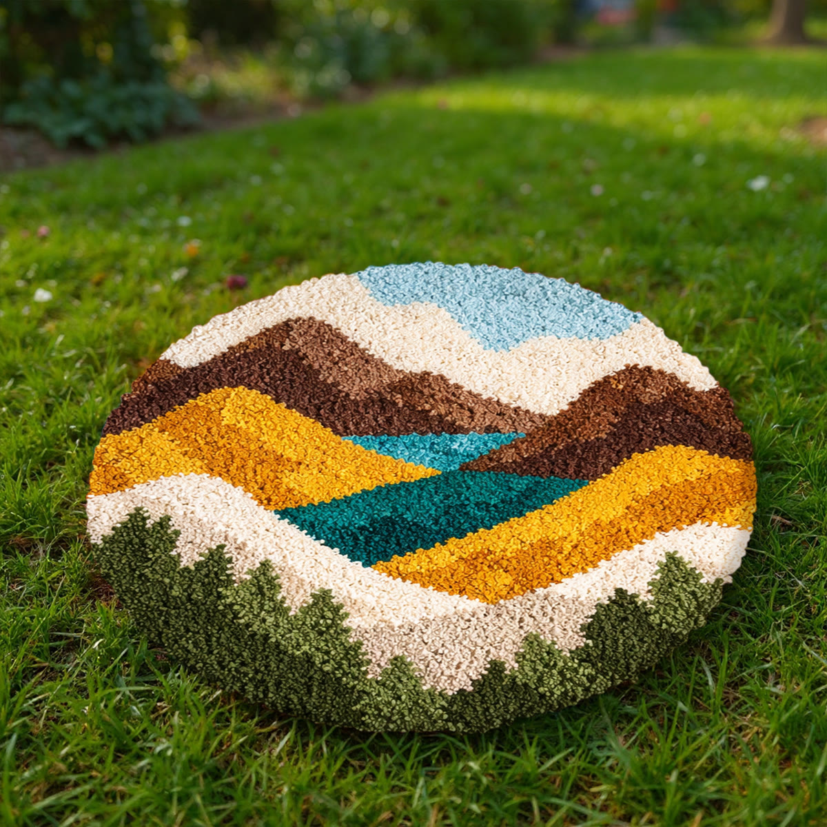Rubbyoo Latch Hook Rug Kit - Mountain Hills | Landscape Door Mat | Creative Yarn Craft - image 7