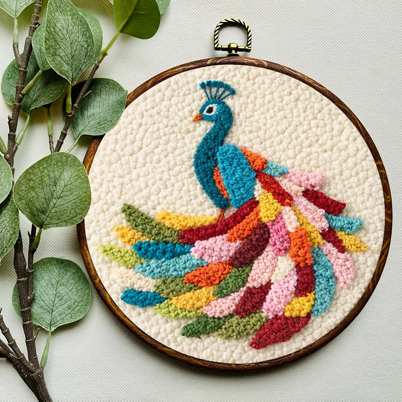 Colorful Peacock Punch Needle Kit - Playful Handcraft | Top Gifting Choice - image 6