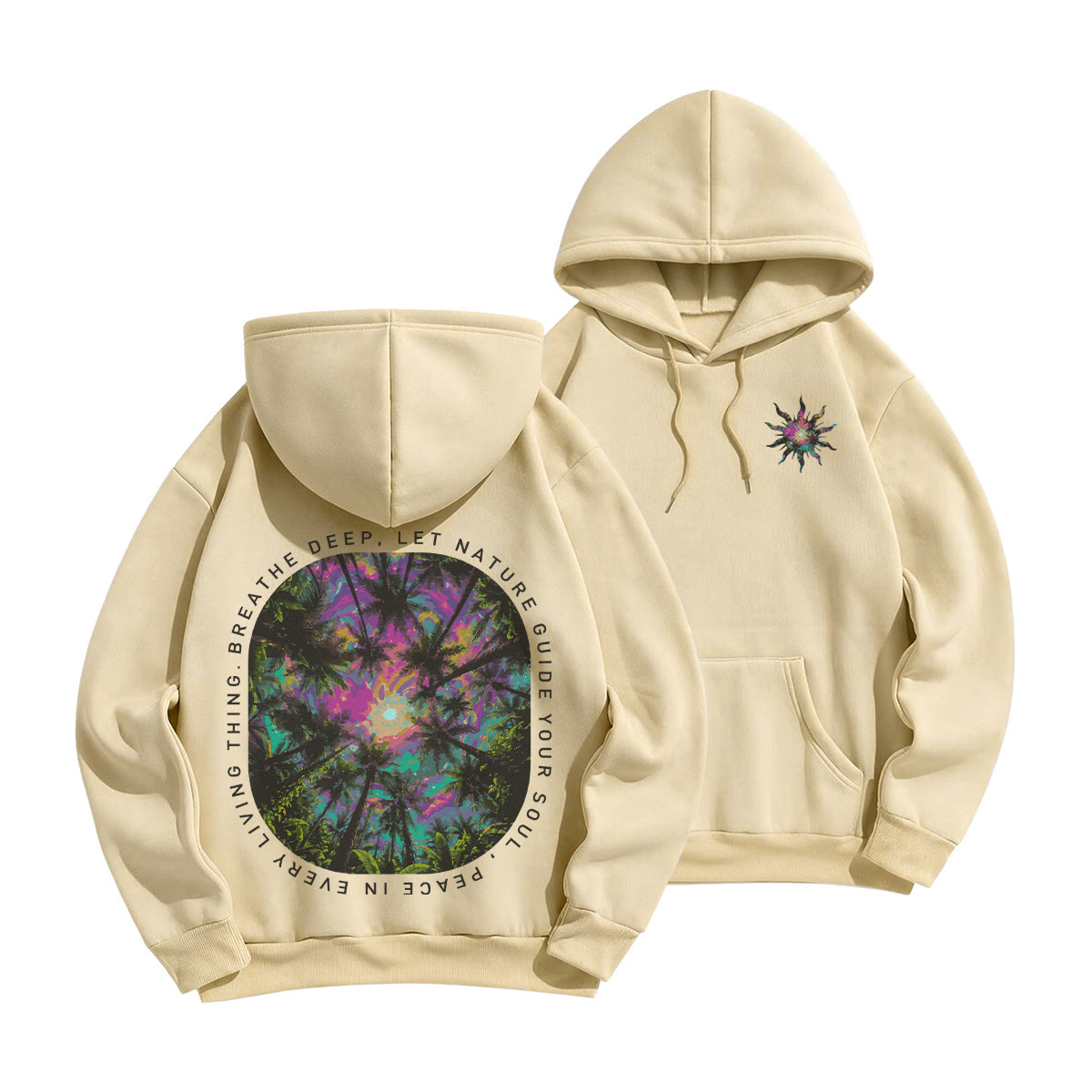 Rubbyoo Let Nature Guide Your Soul Unisex Hoodie  - Light Coffee - 2XL - image 16