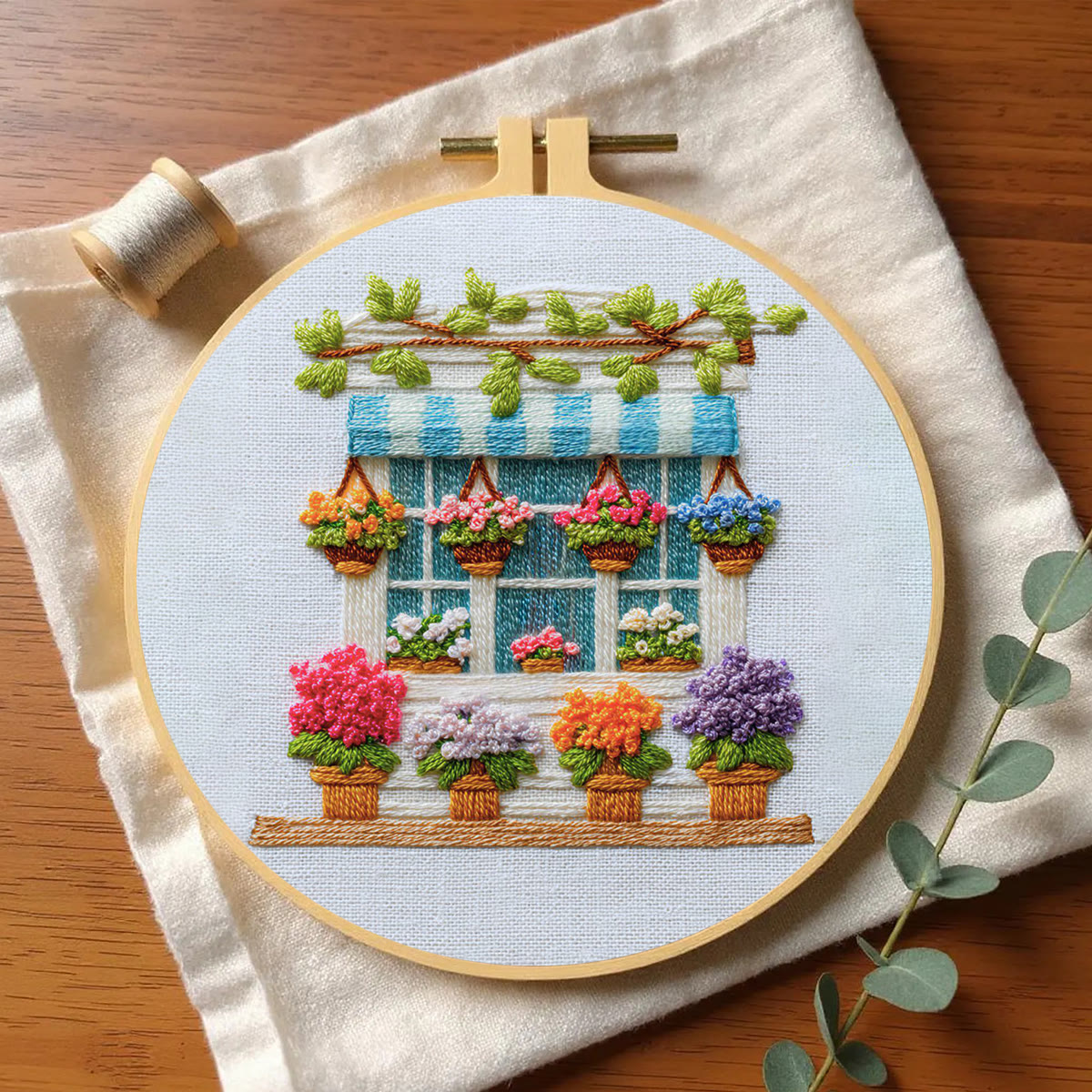 Rubbyoo Embroidery Kit - Flower Shop | Handmade Decoration Craft | Beginner Diy Needlework  - image 4