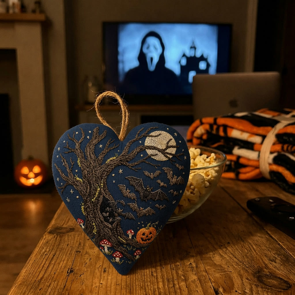 Rubbyoo Heart Embroidery Kit - Flying Bats | Witchy Gift | Spooky Season Decor - image 6