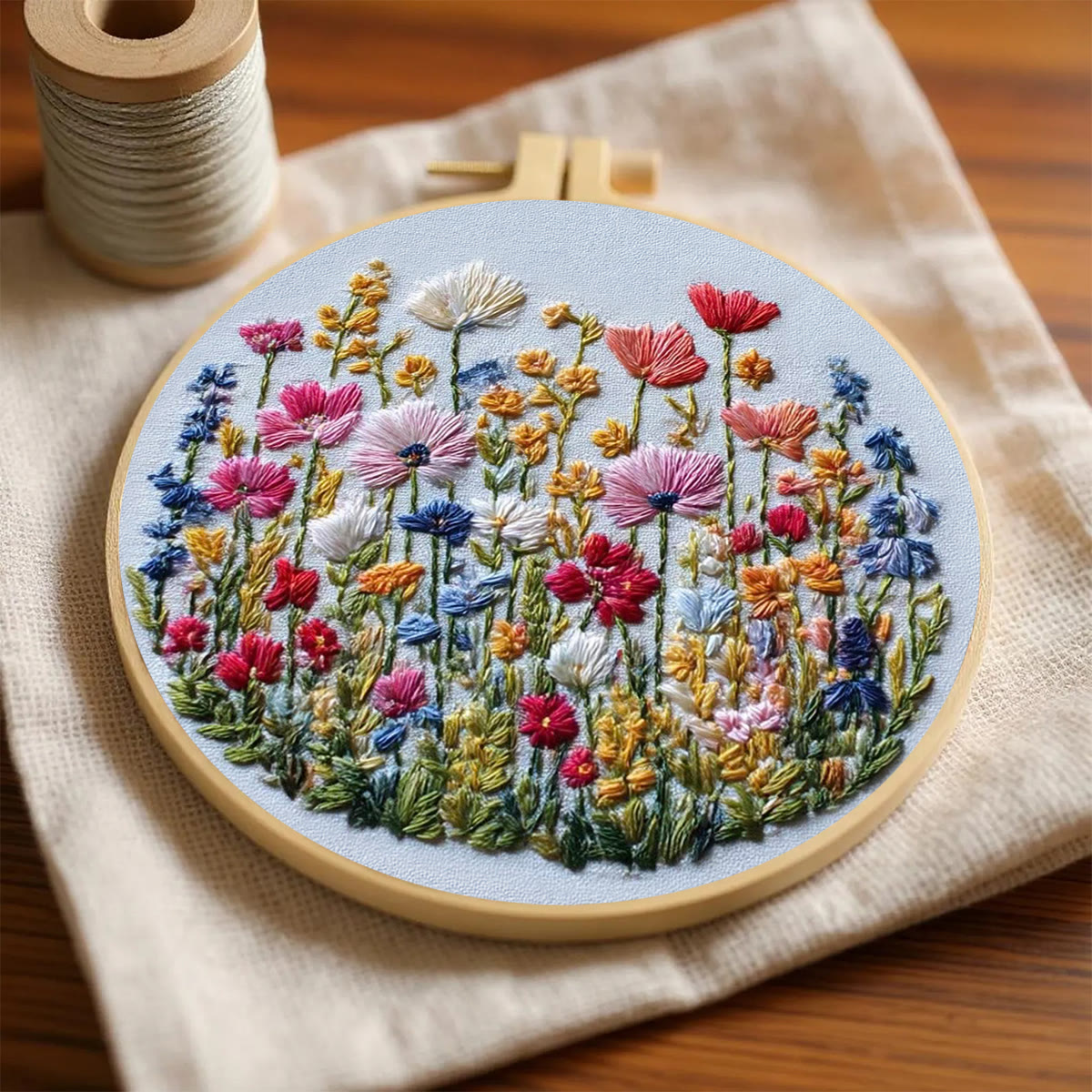 Rubbyoo Embroidery Kit - Beautiful Wildflower | Nice Room Decoration | Beginner Hoop Art - image 3
