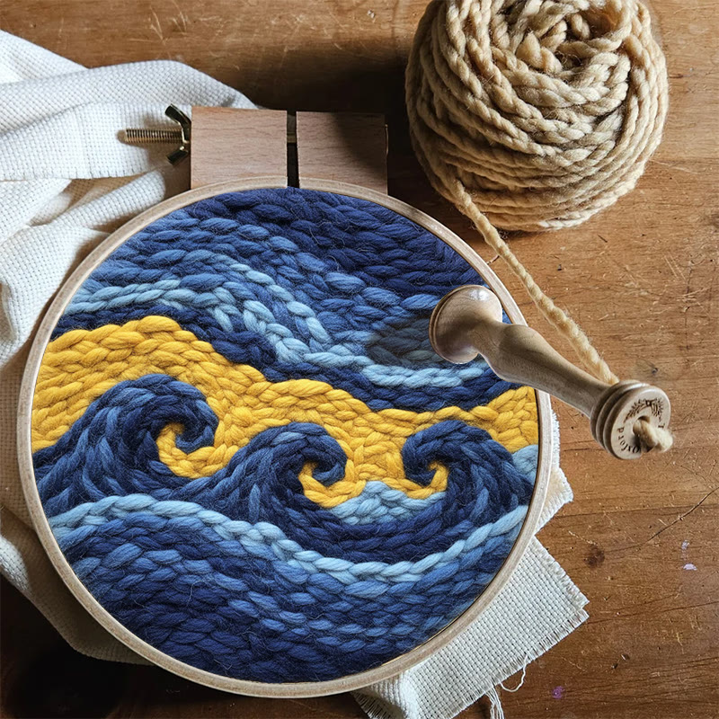 Artistic Swirling Wave Punch Needle Kit – Handcrafted Decor Hanger | Hassle-free Diy Creation - image 8