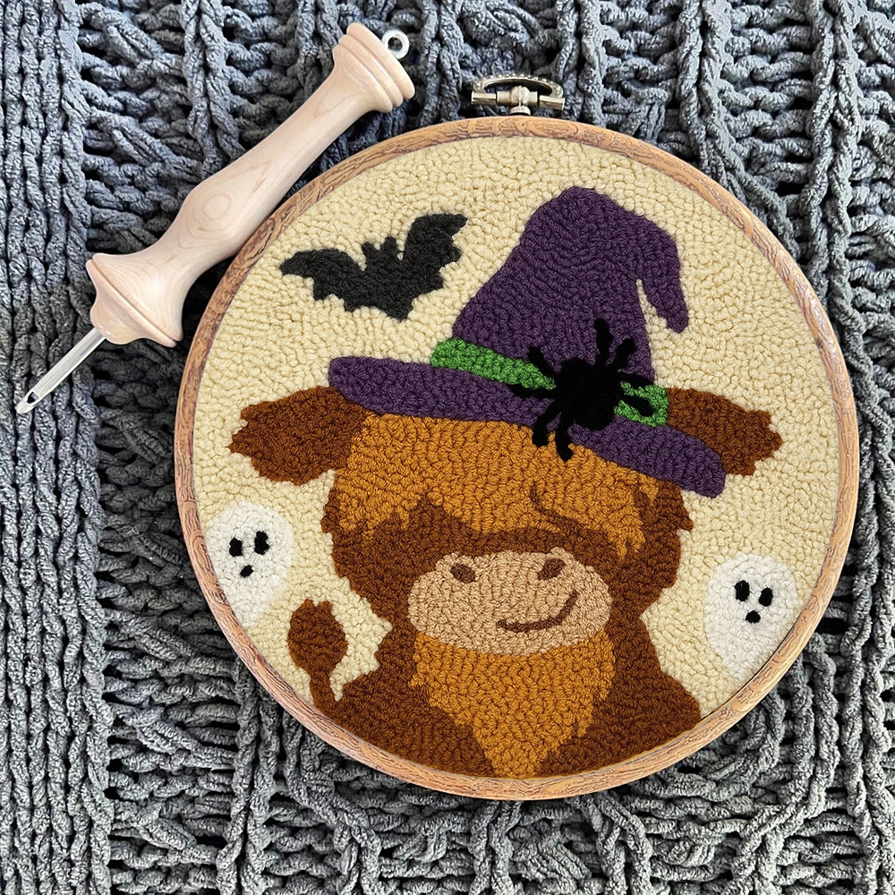 Wizard Cow Punch Needle Kit - Spooky Handmade Decoration | Personalized Animal Craft - image 6