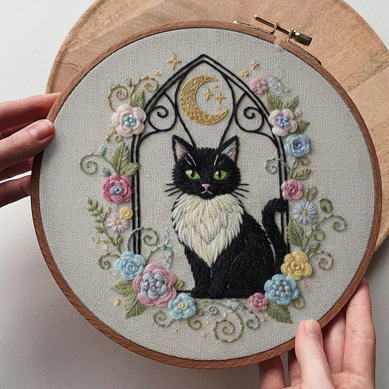 Rubbyoo Embroidery Kit - Celestial Kitten | Handmade Gift For Cat Lovers | Unique Needle Craft - image 8