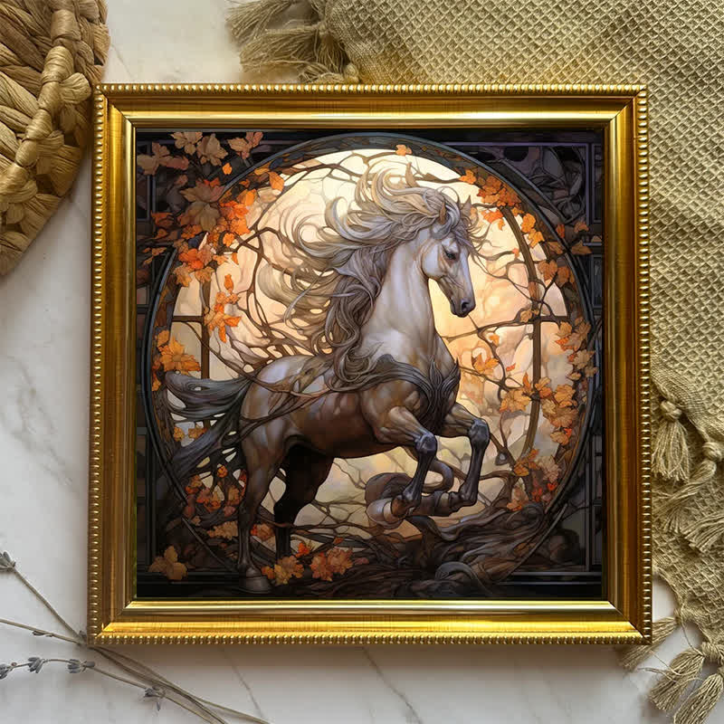 Wild white horse - Wooden Jigsaw Puzzle