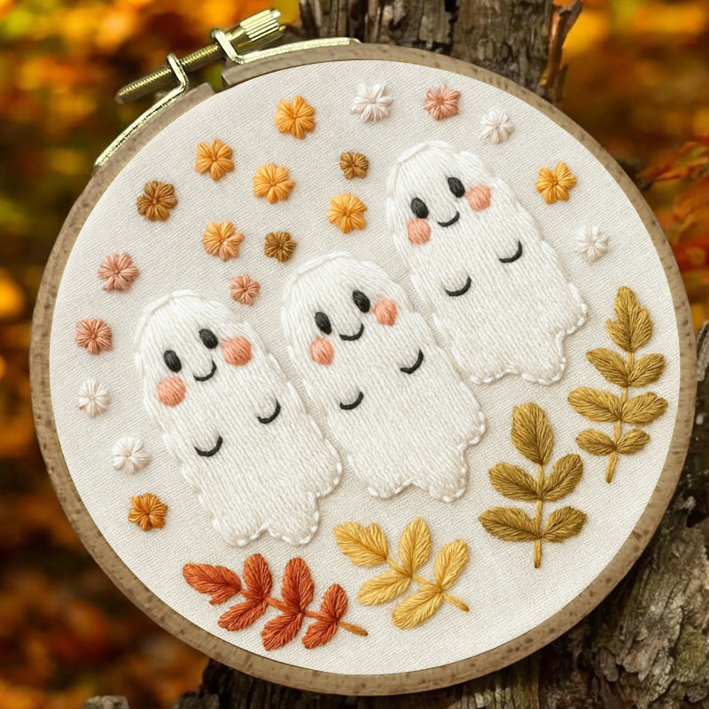 Rubbyoo Embroidery Kit - Aadorable Ghost | Diy Halloween Craft | Perfect Artwork For Decoration - image 3