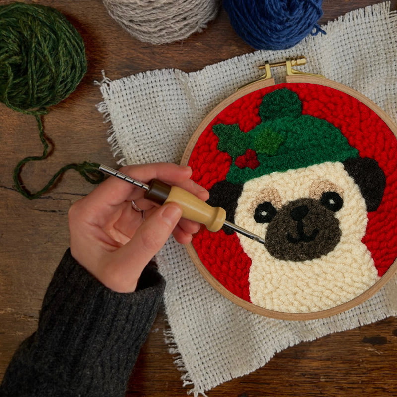 Charming Pug Punch Needle Kit – Fun Handcraft | Ideal Holiday Gift - image 6