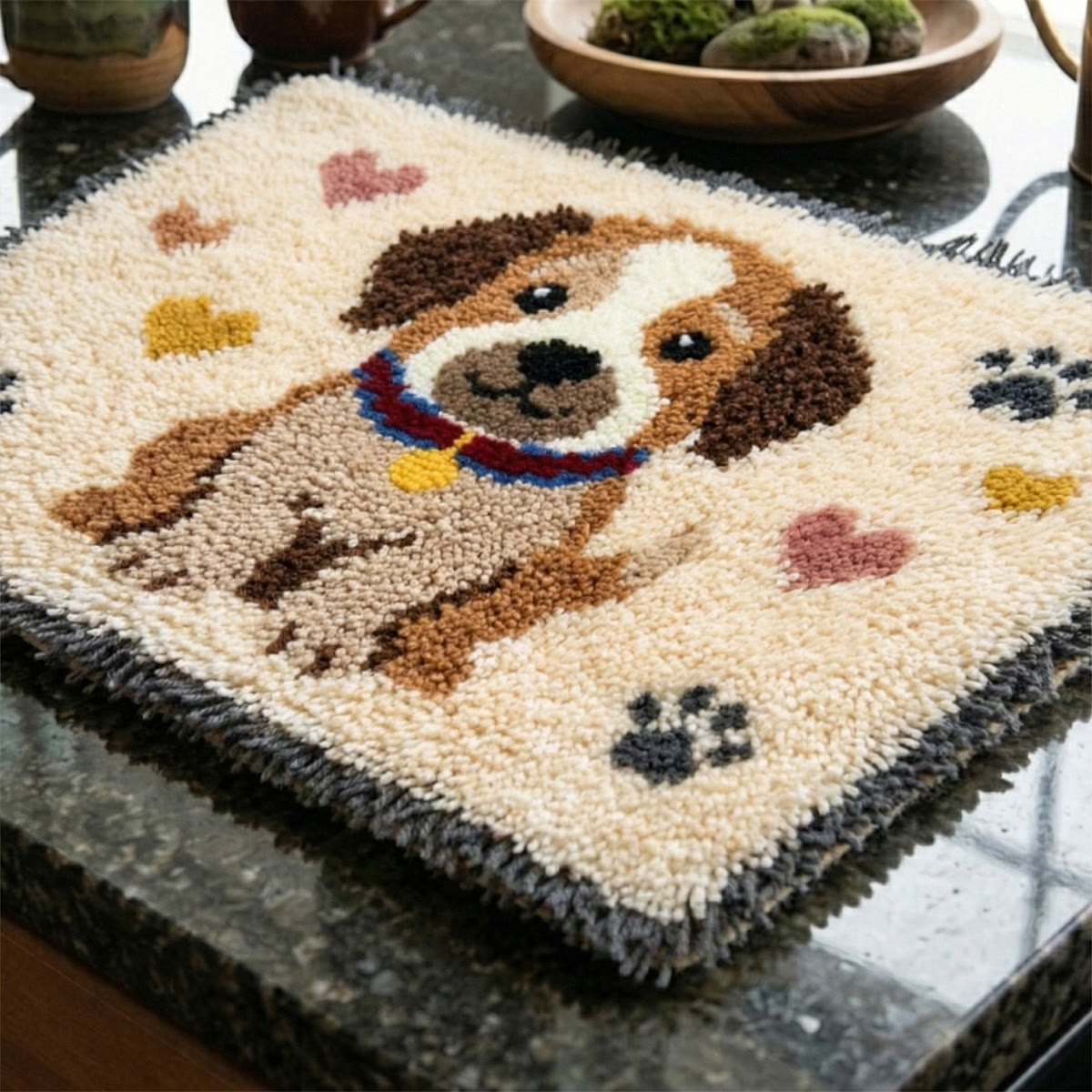 Rubbyoo Latch Hook Rug Kit - Cuddly Puppy | Adorable Home Decoration | Unique Yarn Craft - image 8