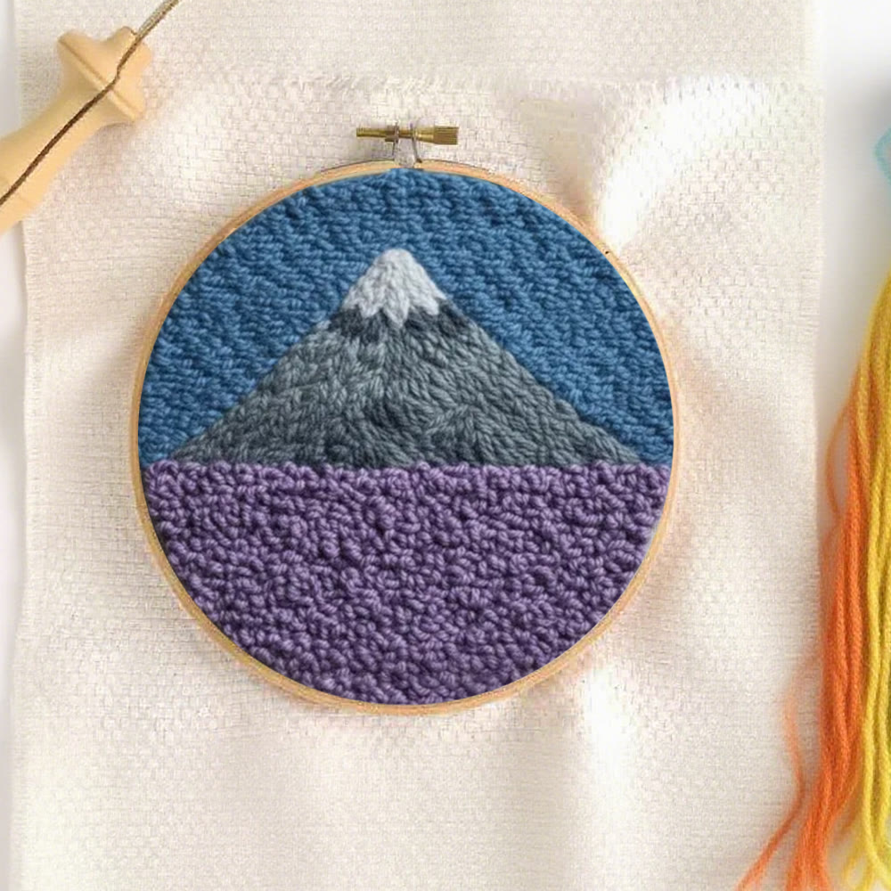 Soft-Hued Snow-Capped Mountain Punch Needle Kit – Literary Artistic Home Decor | Charming Gift For Her - image 6