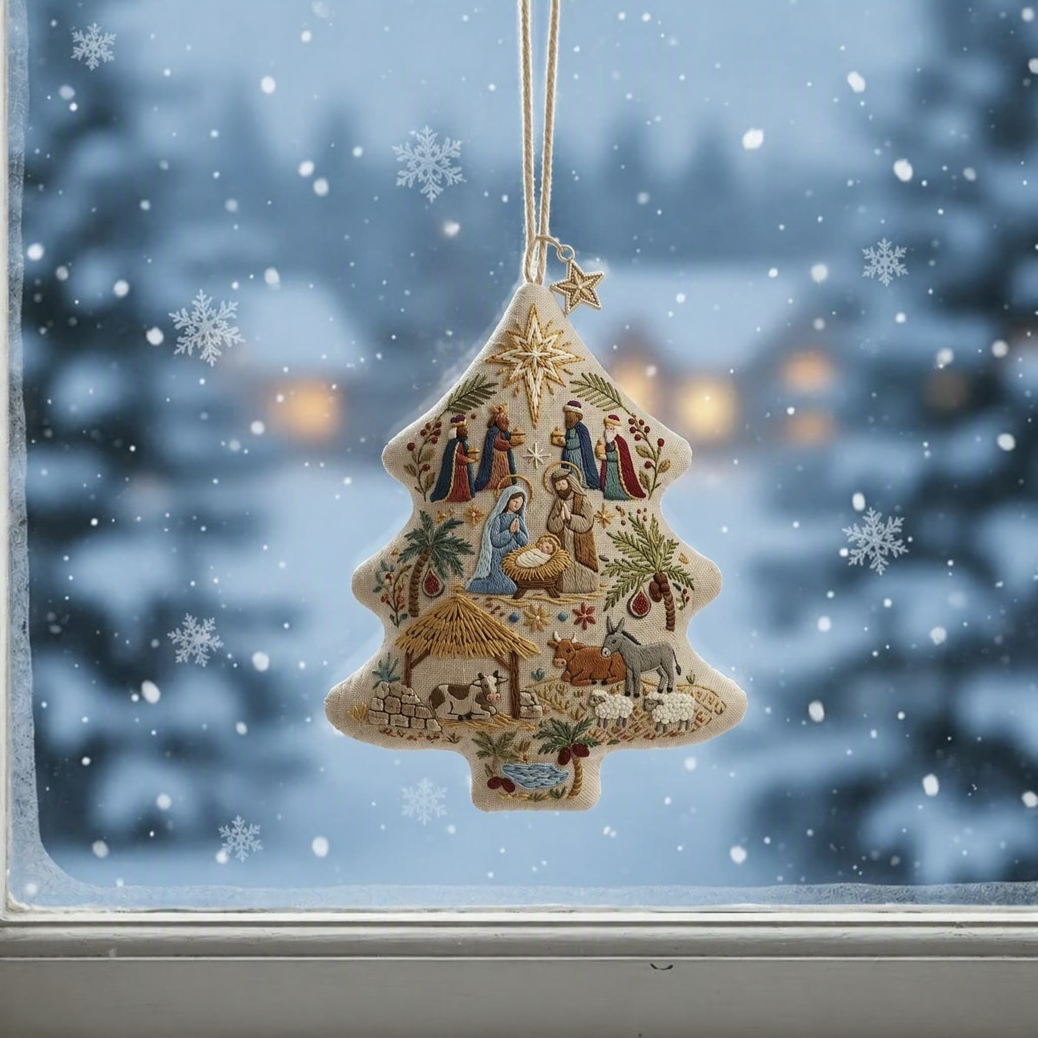 Rubbyoo Tree-shaped Embroidery Kit - The Birth Of Jesus | Ideal Religious Christmas Accent | Christian Nativity Scene Craft - image 6