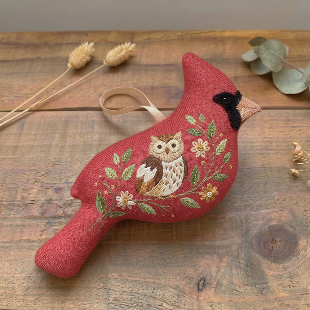 Rubbyoo Cardinal Embroidery Kit - Nature Owl Design | Handmade Gift | Cozy Home Accent - image 4