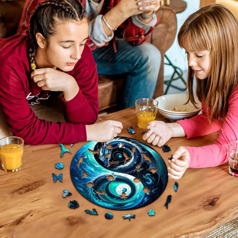 Rubbyoo Ocean Serpent Yin and Yang -2 Wooden Jigsaw Puzzle