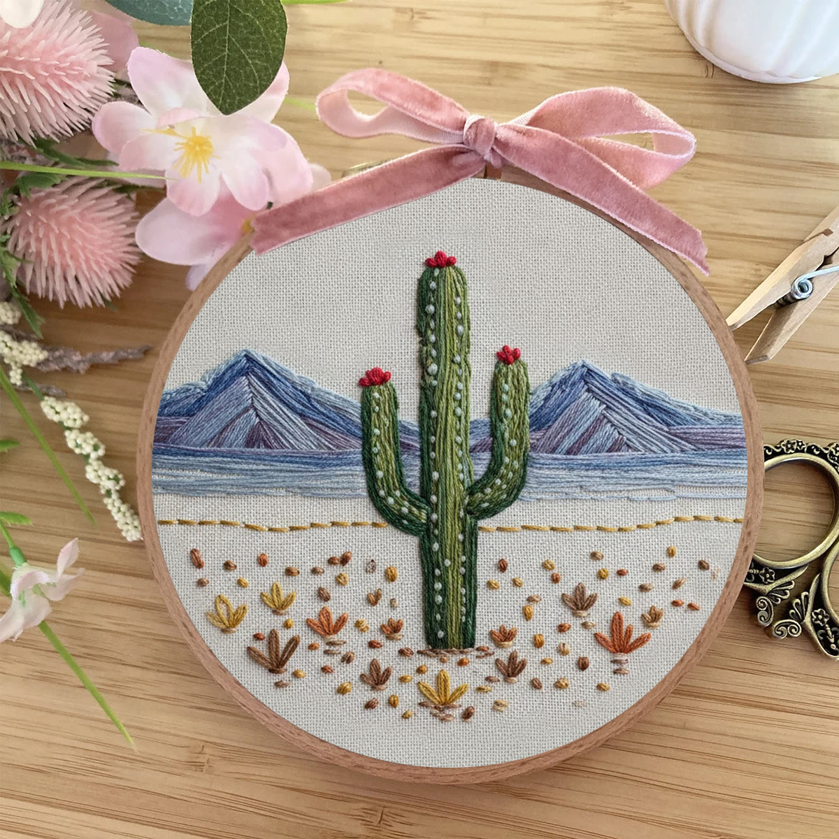 Rubbyoo Embroidery Kit - Flowering Cactus | Unique Stitch Craft | Perfect Birthday Gift  - image 5