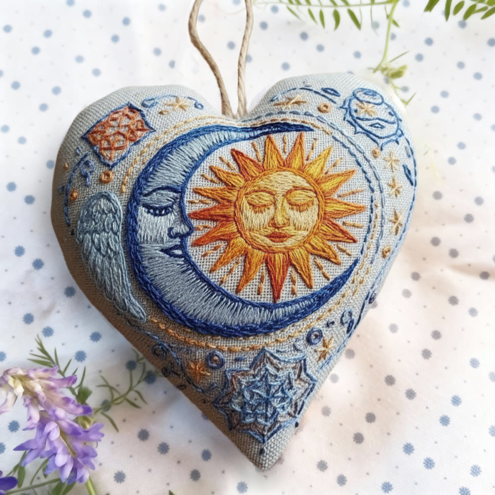 Rubbyoo Heart Embroidery Kit - Sun And Moon Celestial | Celestial Diy | Magical Home Touch - image 9