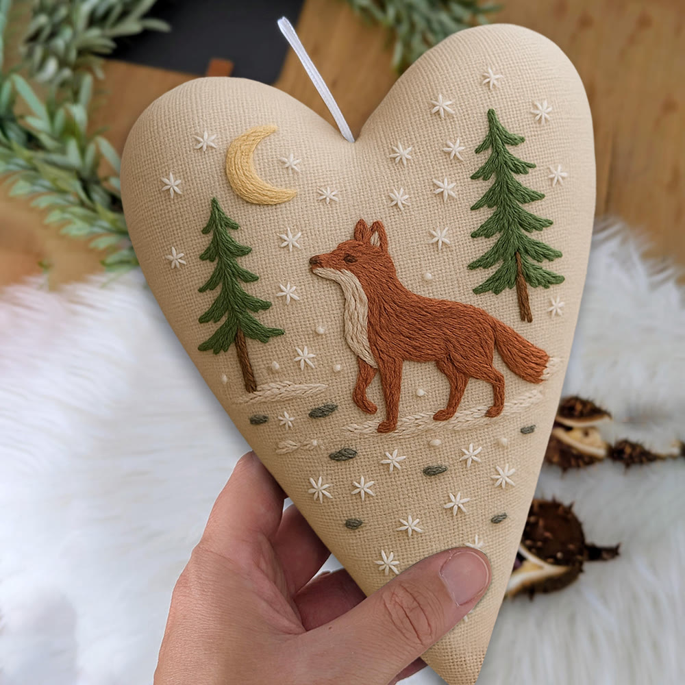 Rubbyoo Heart Embroidery Kit - Moonlit Fox | Winter Home Accent | Unique Gift Of Wildlife - image 10