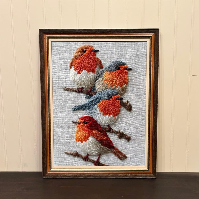 Rubbyoo Embroidery Kit - Robin Birds | Diy Animal Craft | Gifts For Bird Lovers - image 5