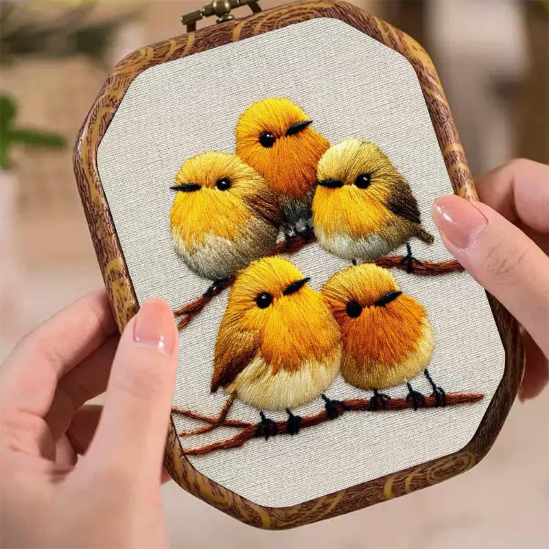 Rubbyoo Embroidery Kit - Yellow Birds On Branch | Unique Embroidery Art | Diy Holiday Gift - image 6