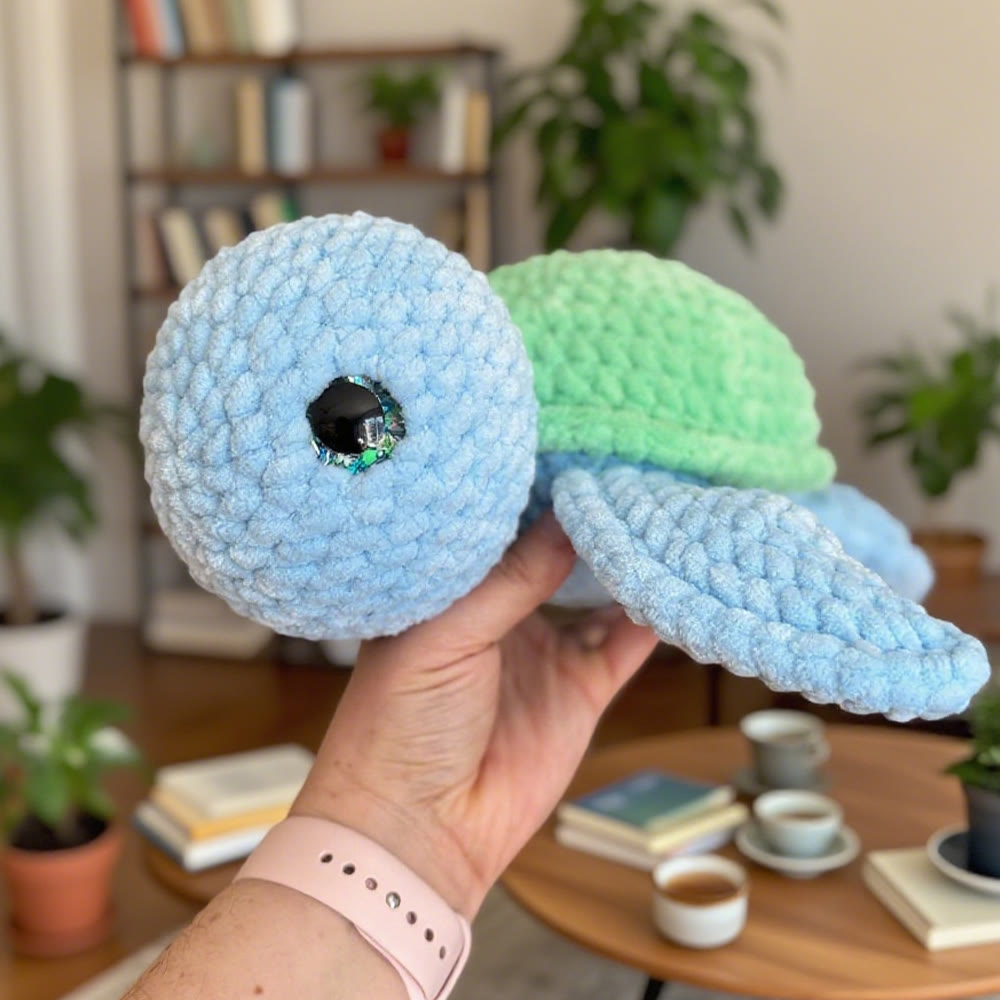Diy Handmade Turtle Crochet Kit - Easy Crochet Toy |  Handmade Plush Doll Gifts - Green - image 3