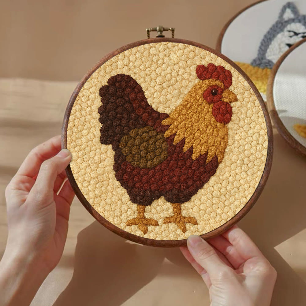  Rooster Punch Needle Kit - Perfect Craft For Animal Lovers | Handmade Beginner Set - image 3