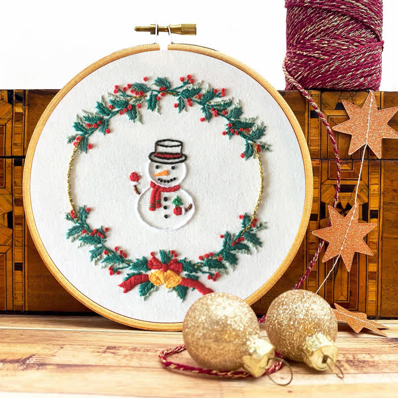 Rubbyoo Embroidery Kit - Christmas Snowman Wreath  - image 9