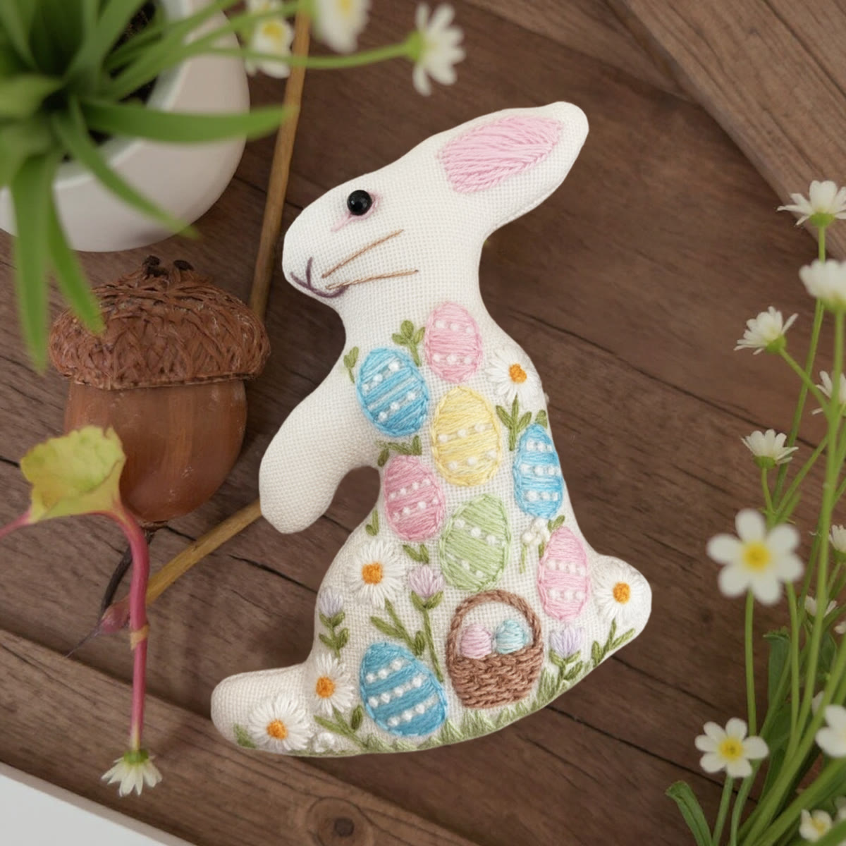 Rubbyoo Rabbit Embroidery Kit - Colourful Egg | Happy Easter Craft | Diy Handmade Art - image 5