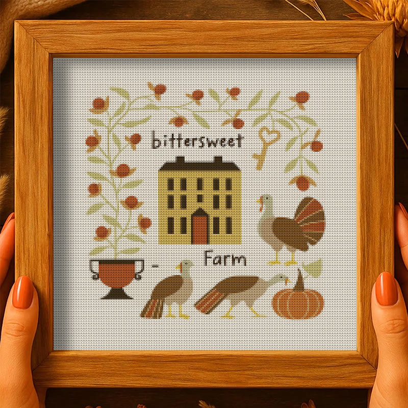 Cross Stitch Kit - Bittersweet Farm | Fall Home Ornament | Halloween Pumpkin Craft  - image 10