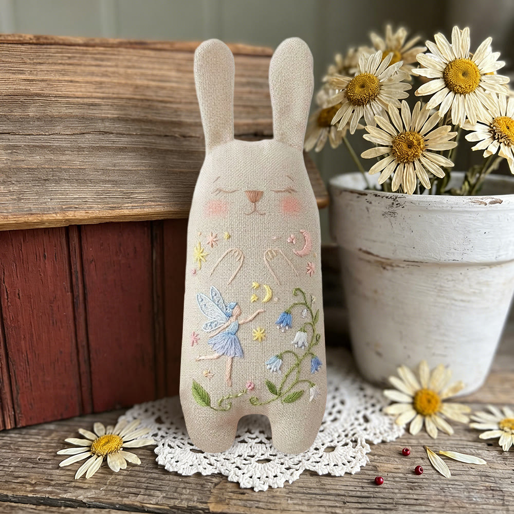 Rubbyoo Bunny Toy Embroidery Kit - Flower Fairy | Adorable Sewing Bunny | Unique Backpack Charm - image 7