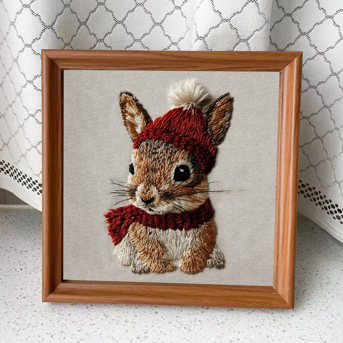 Rubbyoo Embroidery Kit - Christmas Bunny | Cute Animal Carft | Gift For Holiday Decor  - Embroidery Kit Plus An Extra Frame - image 11