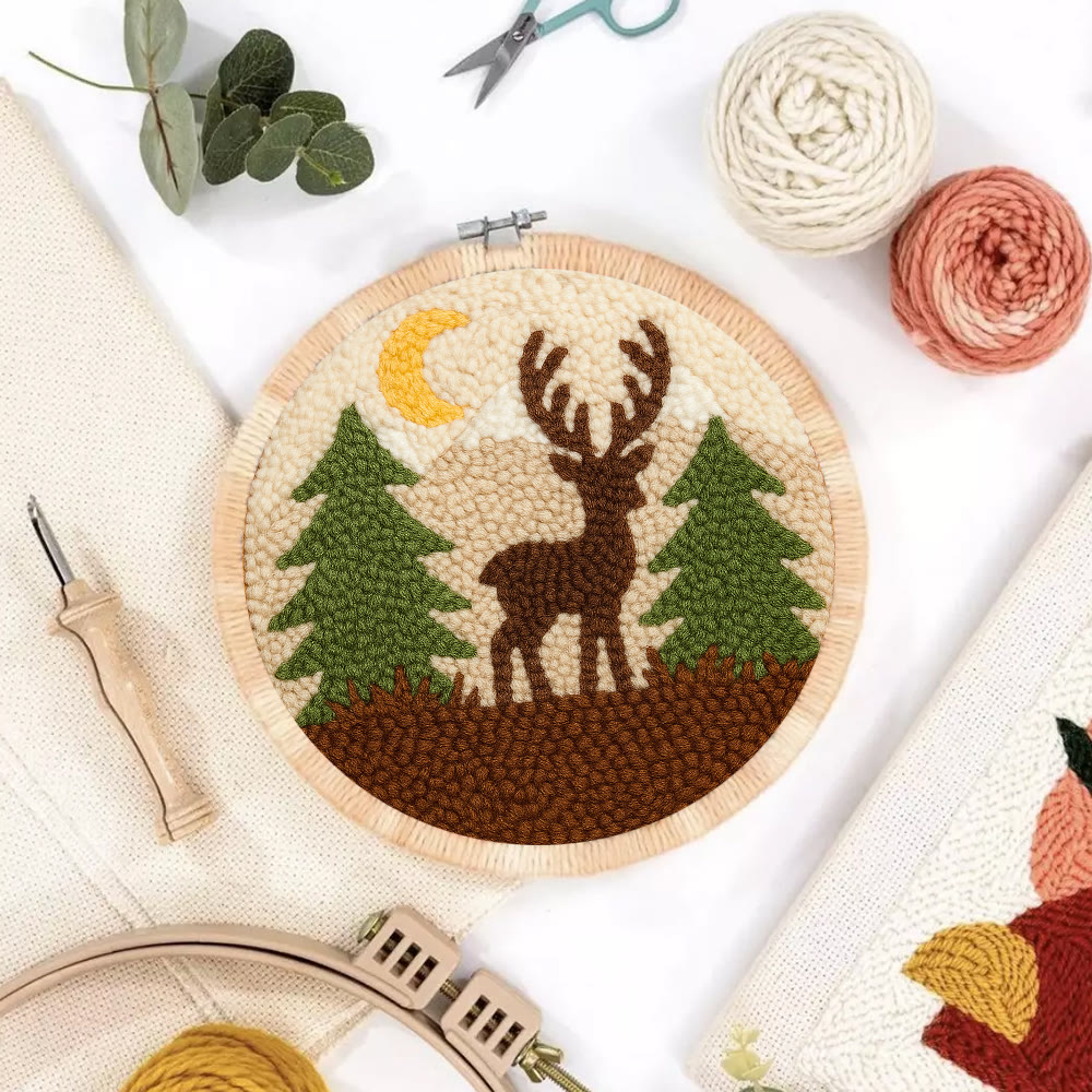 Deer In Forest Punch Needle Kit - Landscape Handmade Collection | Perfect Room Decoration - image 6