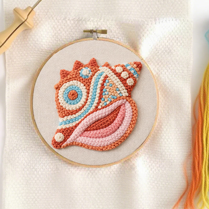 Bohemian Conch Punch Needle Kit - Beginner Suited Craft | Unique Home Accent - image 3