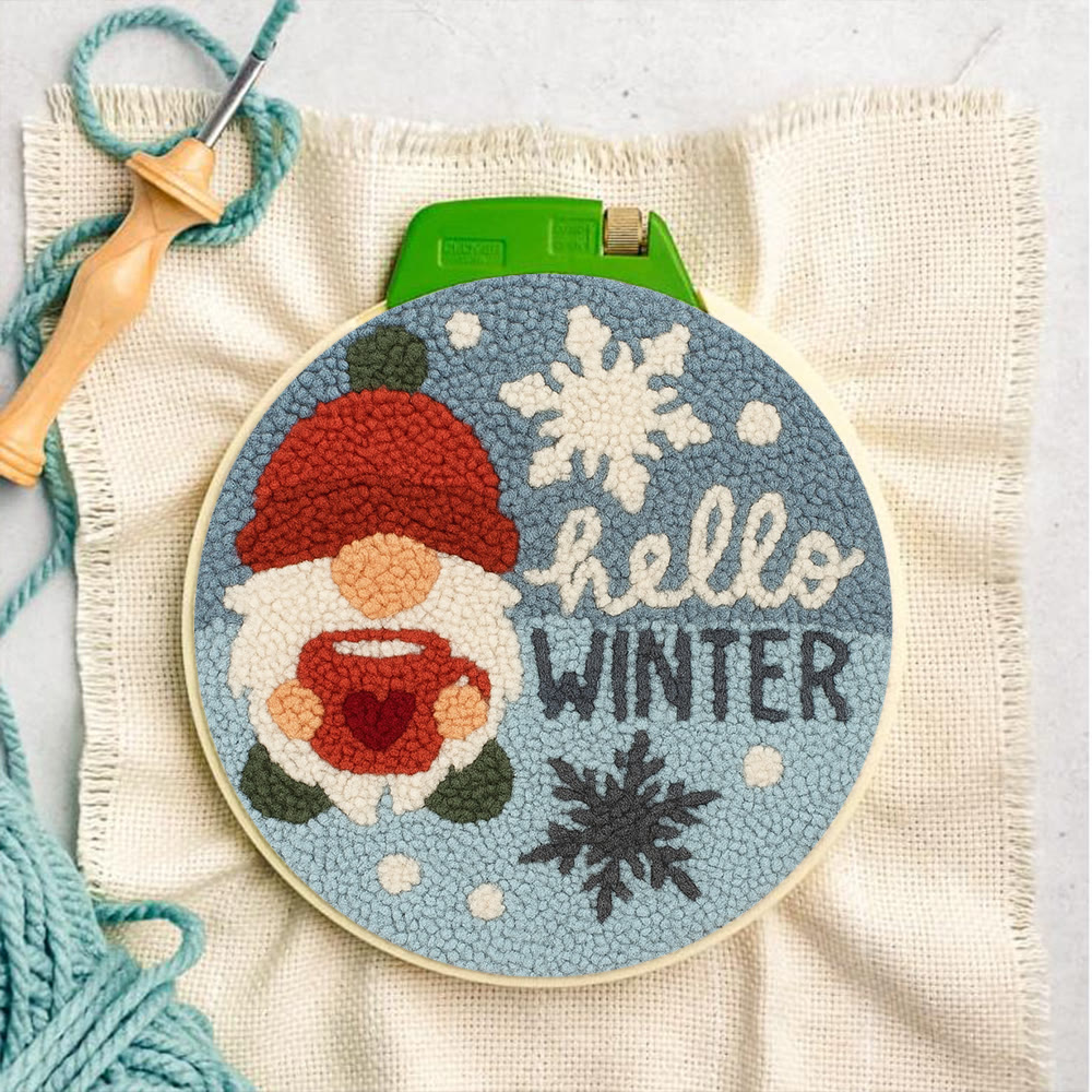 Winter Gnome Punch Needle Kit - Diy Christmas Handicraft | Unique Winter Decoration  - image 9