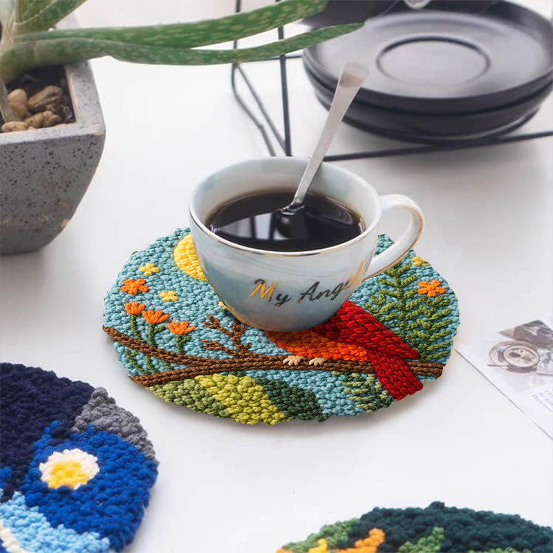 Moonlit Red Cardinal Punch Needle Kit – Thoughtful Gift for Her | Elegant Cozy Home Decor - image 5