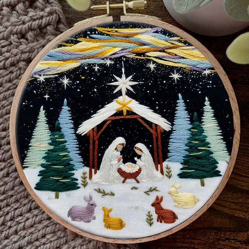 Rubbyoo Embroidery Kit - Nativity Christmas Night | Religious Diy | Spiritual Home Accent - image 5