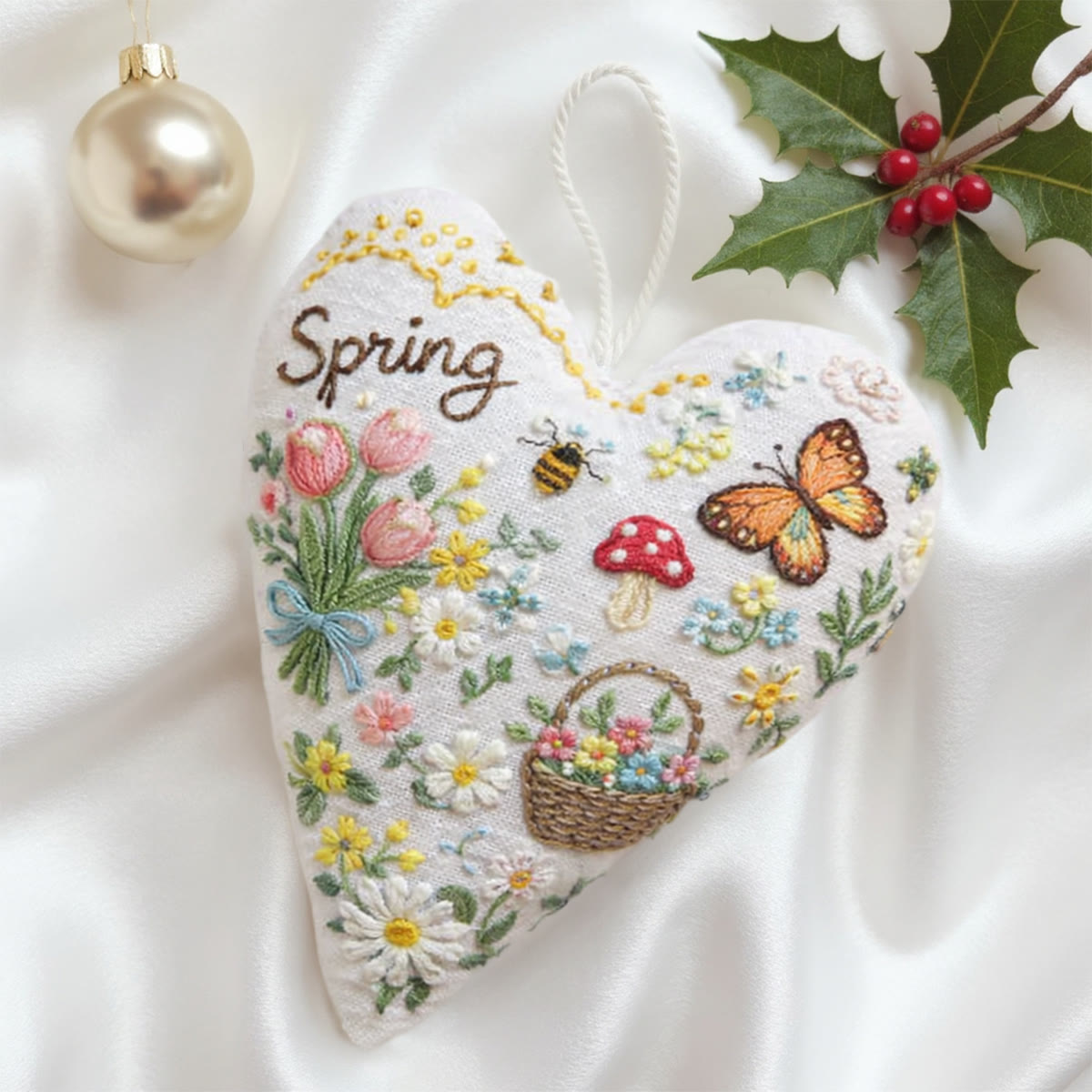 Rubbyoo Heart Embroidery Kit - Beautiful Cottage Garden | Creative Handmade Craft | Nice Floral Gift For Her  - image 5