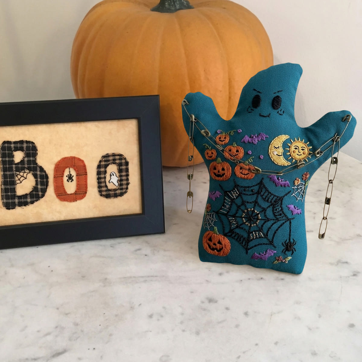 Rubbyoo Ghost Embroidery Kit - Jack-o'-lantern Dreamscape | Handmade Spooky Halloween Craft | Dark Academia Design For Gothic Lovers - image 6