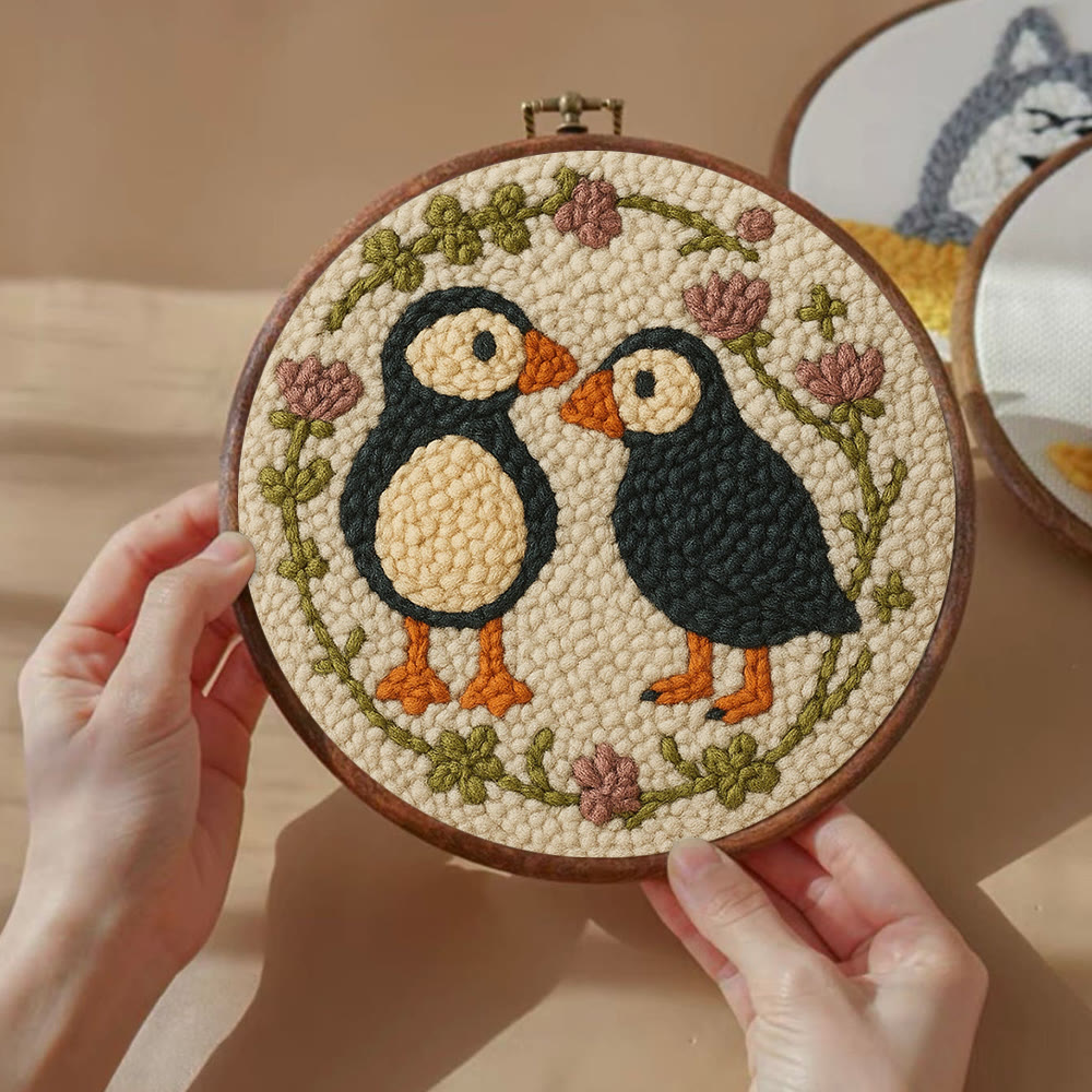 Little Penguins Punch Needle Kit - Diy Animal Handicraft  | Easy Needle Artwork - image 7