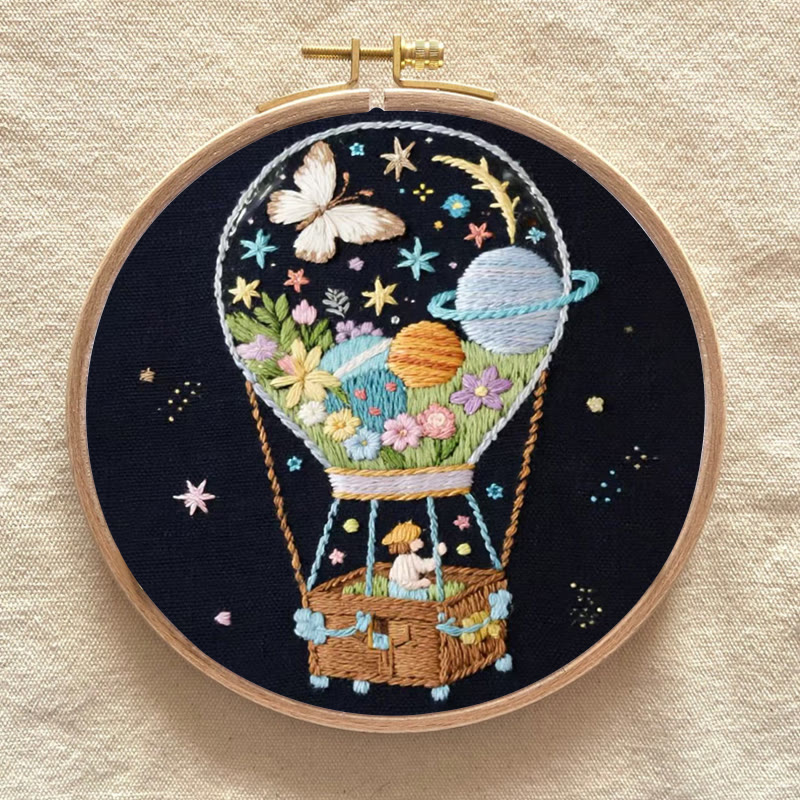Rubbyoo Embroidery Kit - Cosmic Balloon Quest | Creative Stitch Work | Thoughtful Handmade Gift - image 6