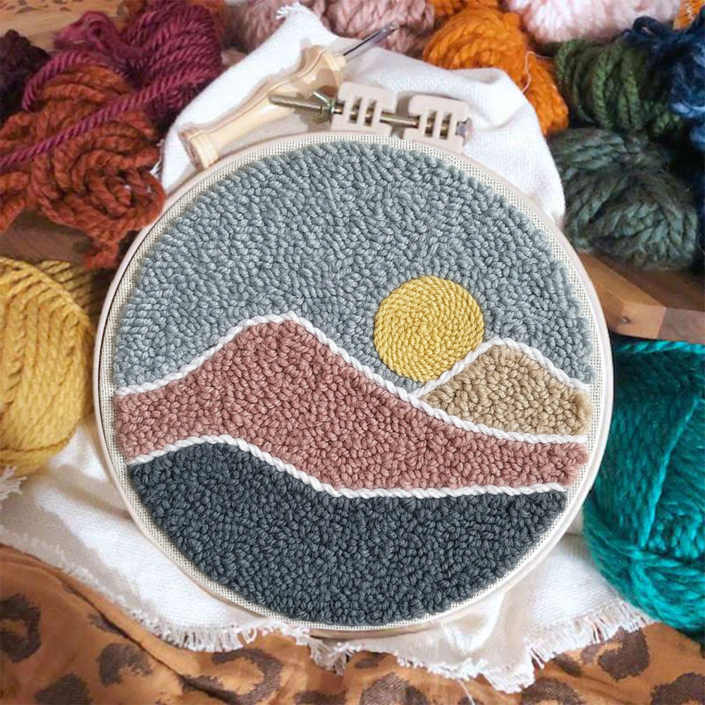 Sunset Punch Needle Kit - Landscape Diy Craft | Creative Home Decor - image 6