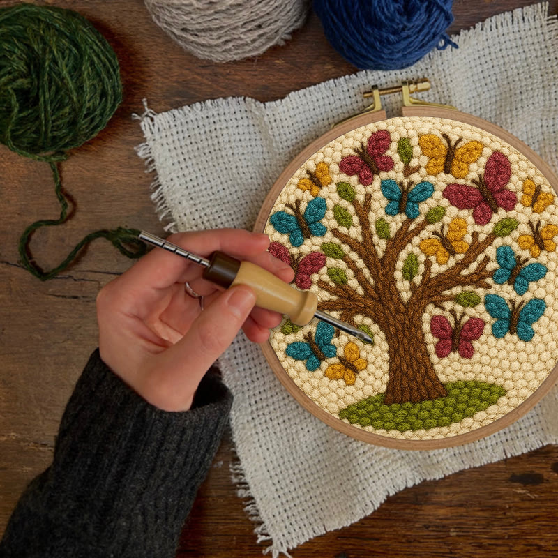 Butterfly Tree Punch Needle Kit - Creative Coaster Craft | Perfect For Desk Decor - image 7