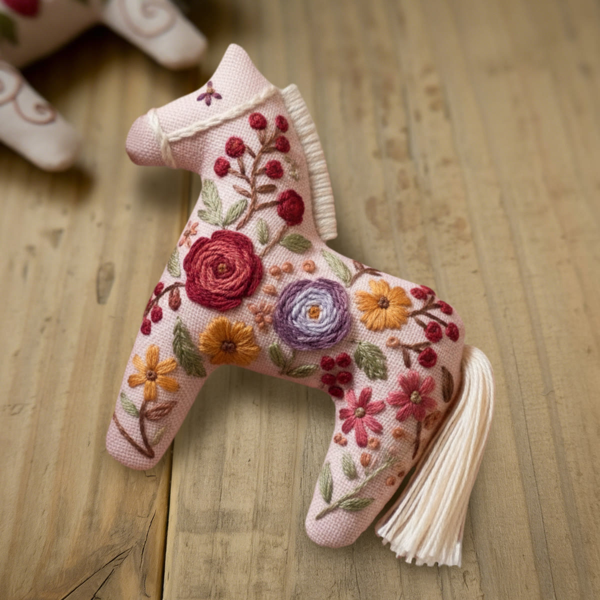 Rubbyoo Dala Horse Embroidery Kit - Rose | Sewing Handmade Gift | Pretty Pendant - image 6