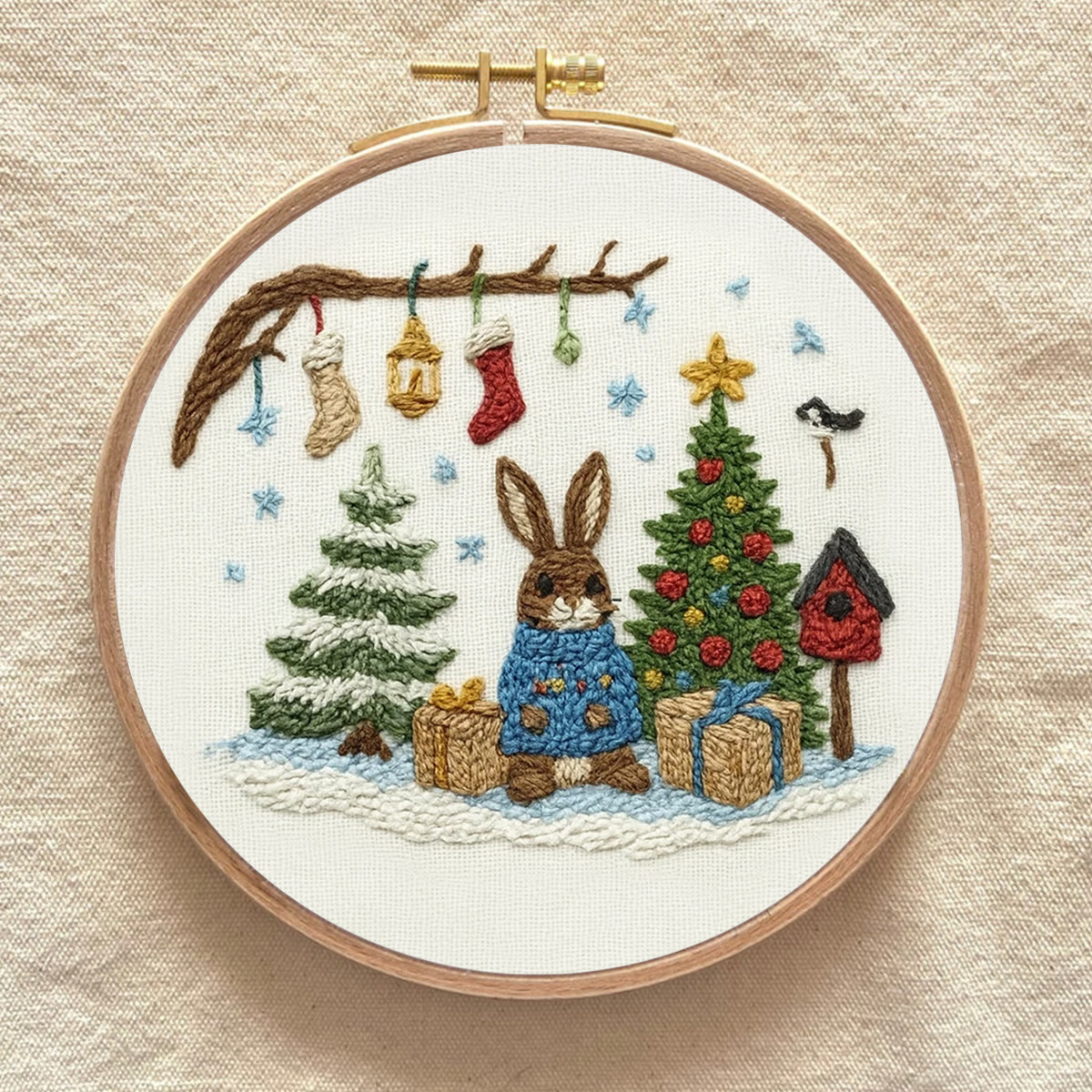 Rubbyoo Embroidery Kit - Christmas Bunny | Lovely Animal Craft  | Nice Holiday Gift Idea  - image 8
