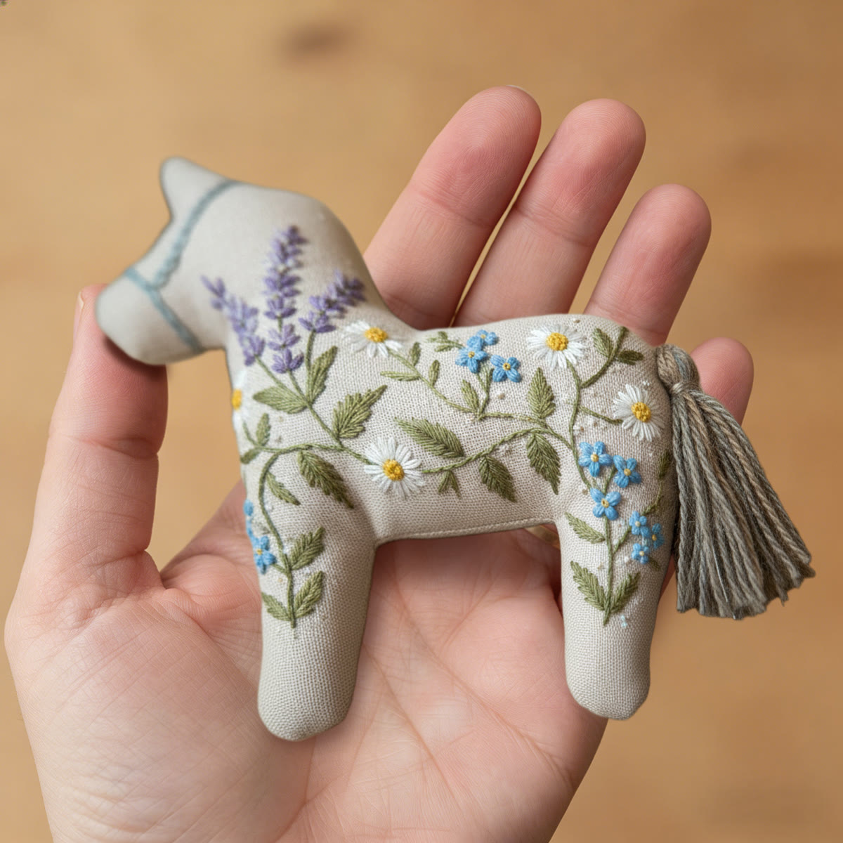 Rubbyoo Dala Horse Embroidery Kit - Daisy Charming | Floral Handmade Craft | Nice Hanging Decor - image 6