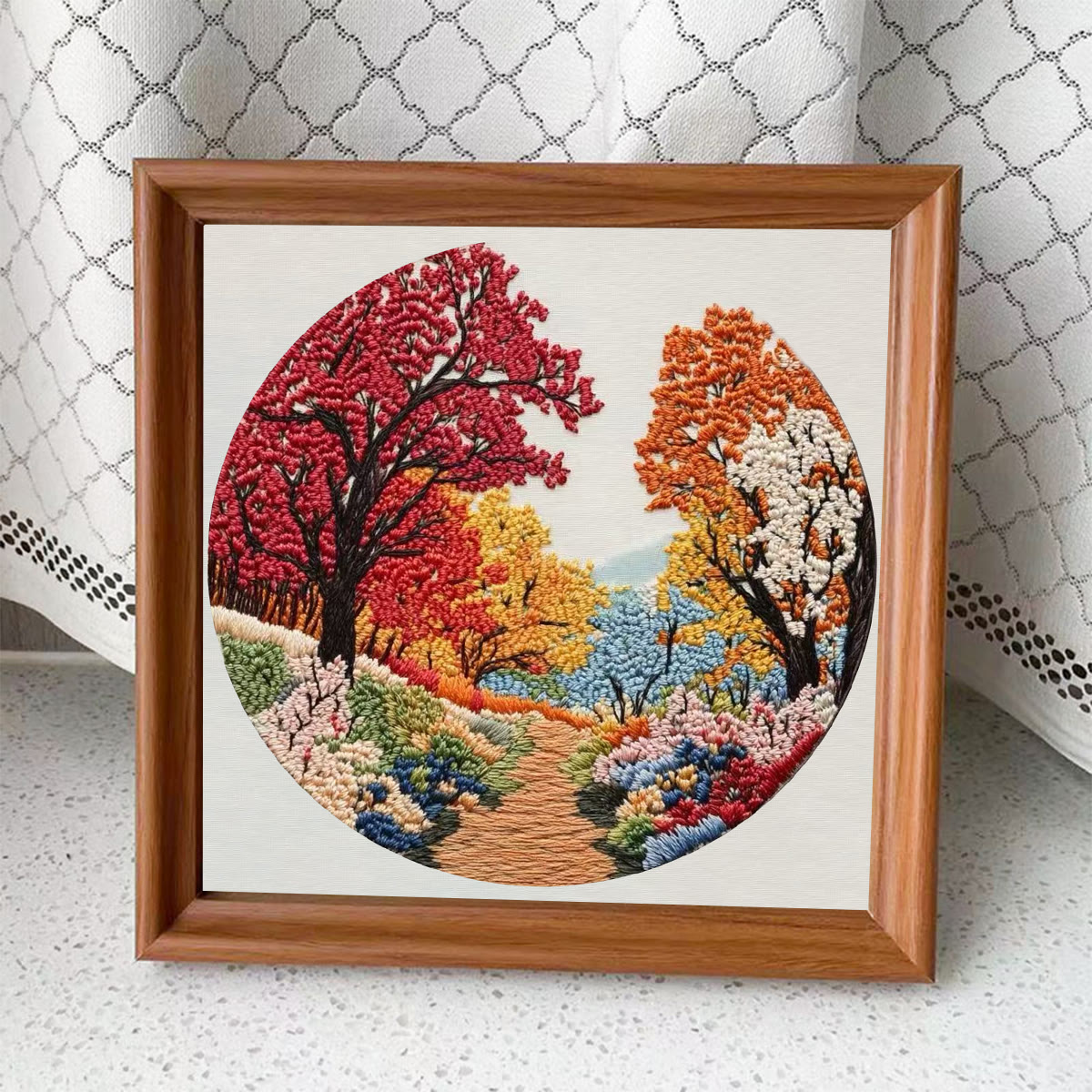 Rubbyoo Embroidery Kit - Colorful Forest | Diy Room Ornament | Gift For Handmade Crafter - Embroidery Kit Plus An Extra Frame - image 10