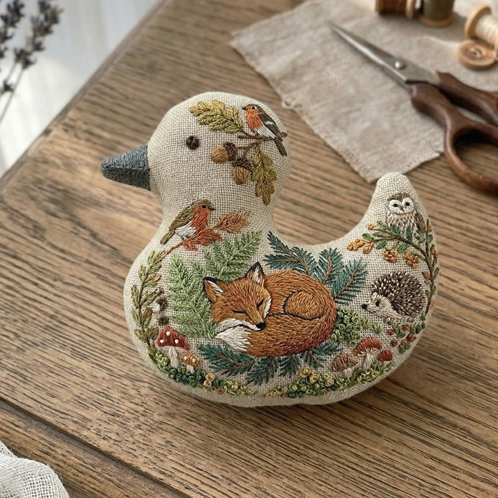 Rubbyoo Duck Embroidery Kit - Sleeping Fox | Handmade Animal Collection | Creative Car Hanging  - image 3