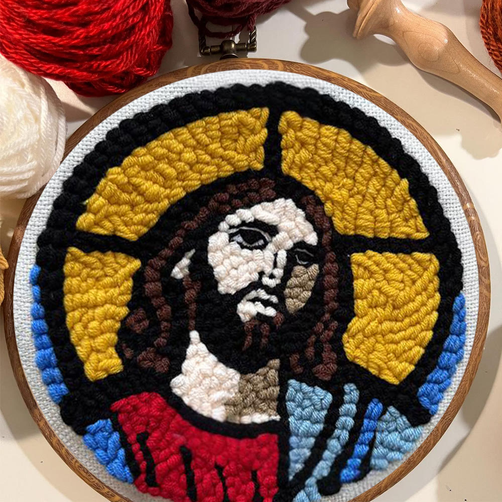 Jesus Christ Punch Needle Kit - Religious Wall Hanging |  Diy Handmade Craft - image 3