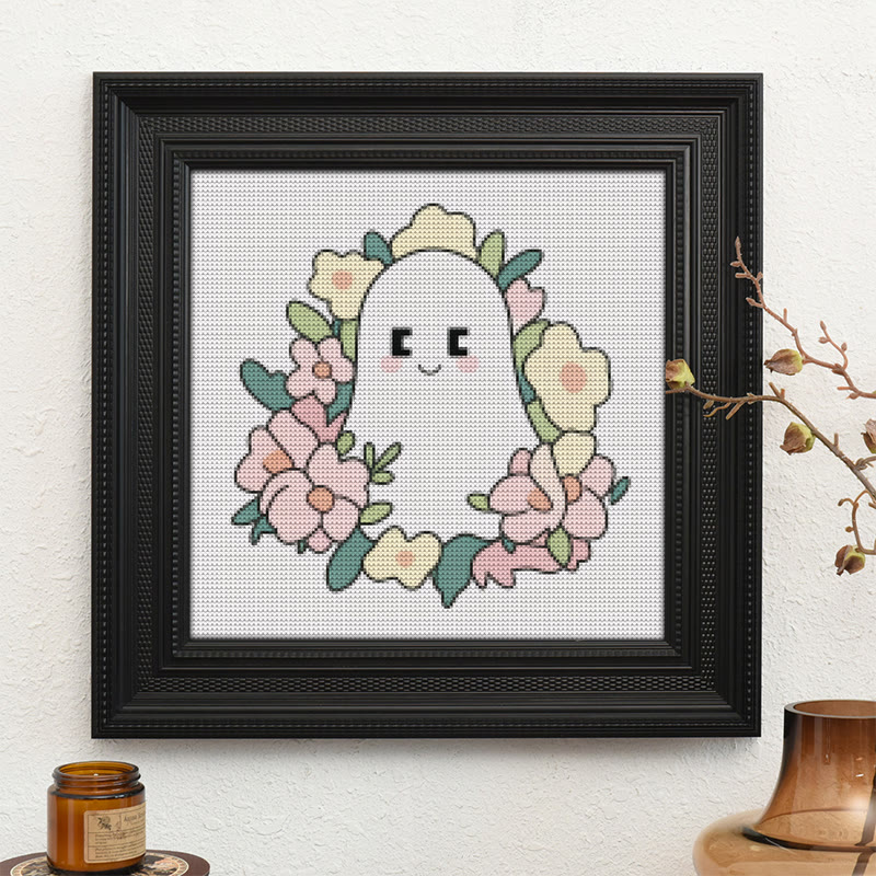  Cross Stitch Kit - Charming Ghost | Unique Floral Craft | Nice For Holiday Ornament - image 10
