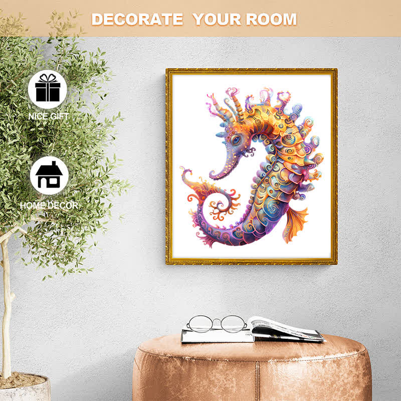 Colorful seahorse - Wooden Jigsaw Puzzle