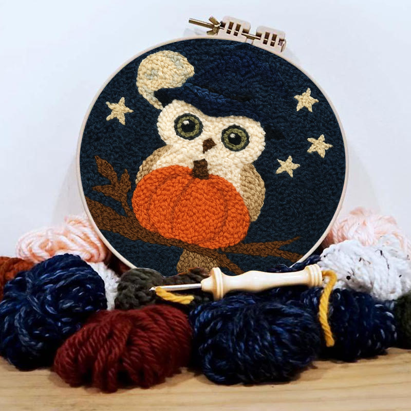 Night Owl Punch Needle Kit - Handmade Bird Art | Nice Decor For Halloween  - image 5